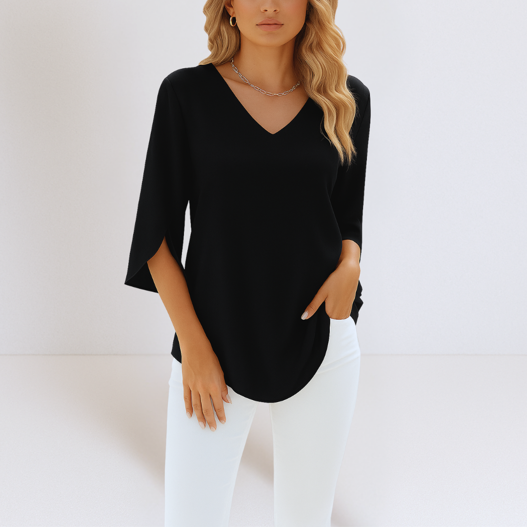 Elegante blouse met V-hals