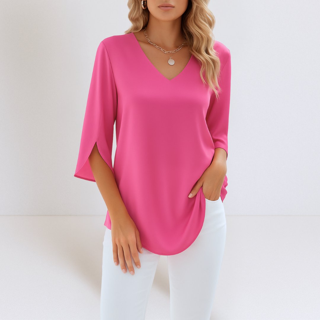 Elegante blouse met V-hals
