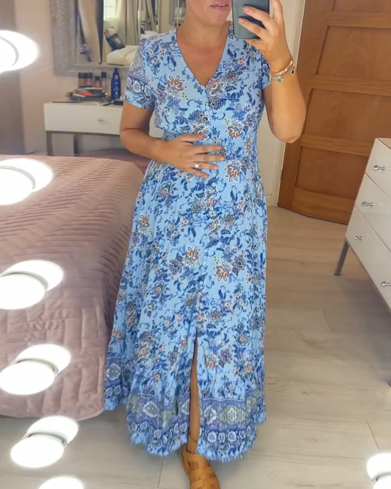 Zomer jurk met V-hals