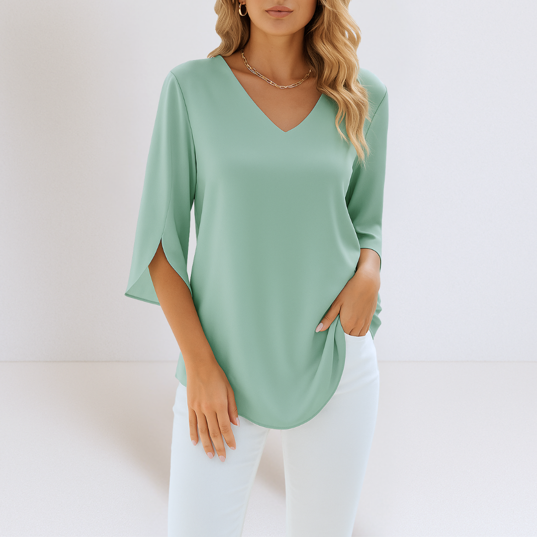 Elegante blouse met V-hals