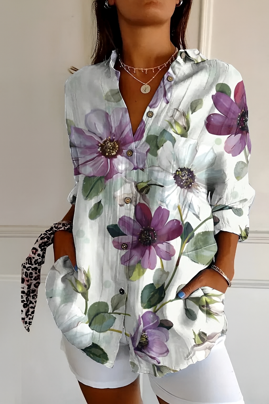 Maia | Elegante Herfstblouse met Bloemenprint