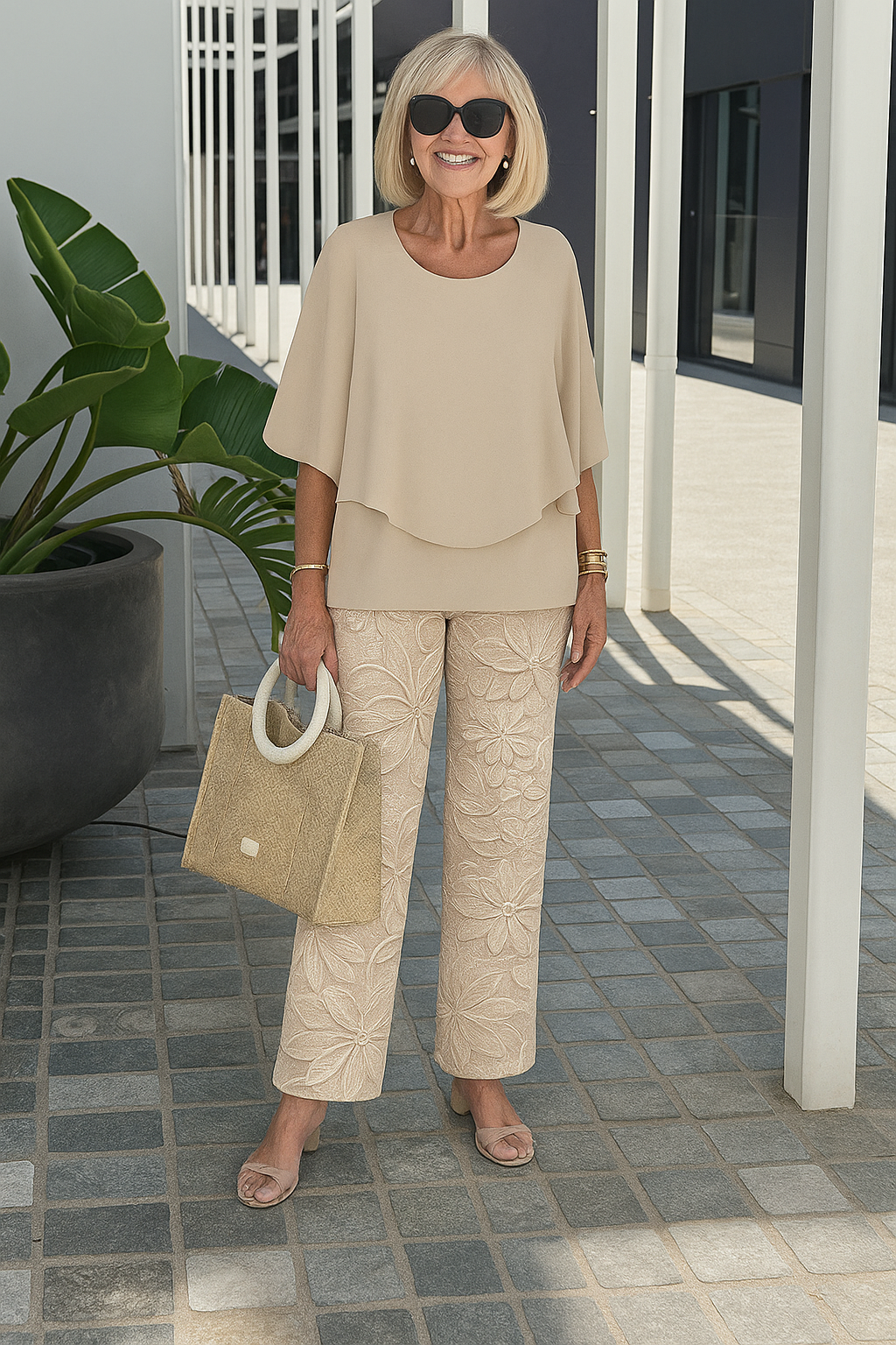 Elegance Set | Comfortabele broek met print & top