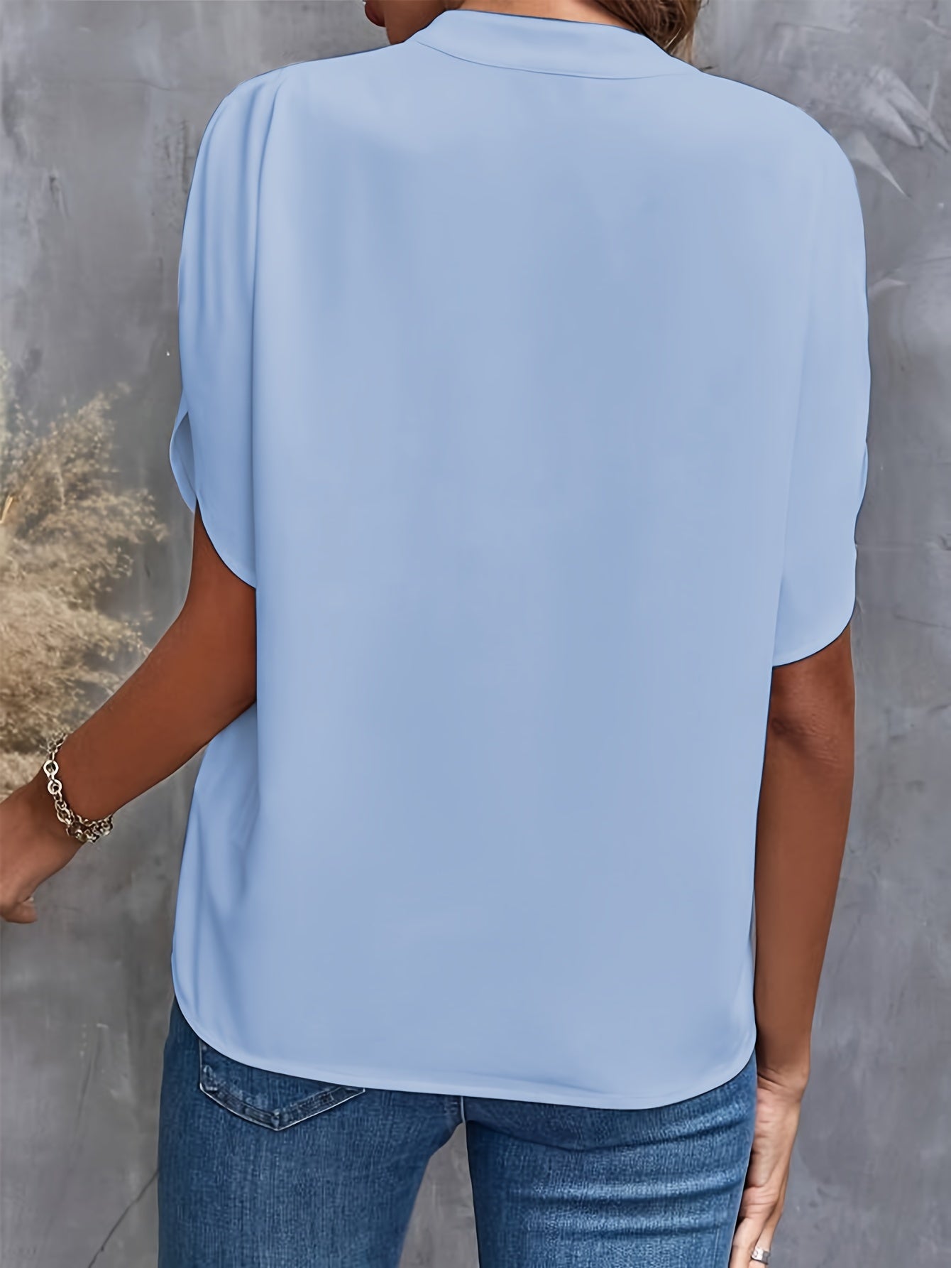Effen blouse met V-hals