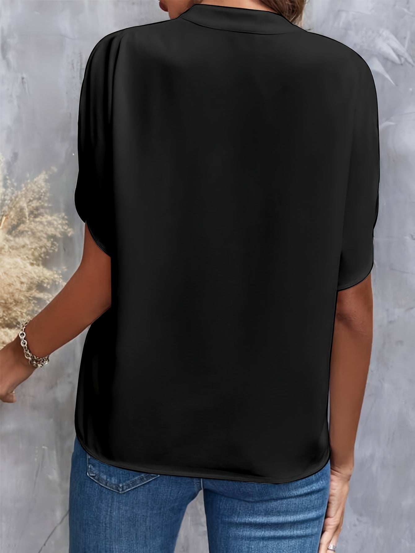 Effen blouse met V-hals