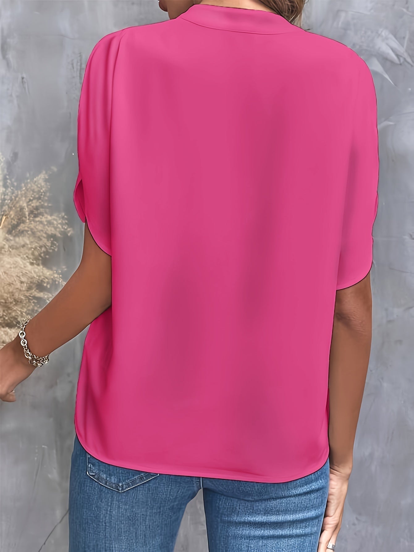 Effen blouse met V-hals