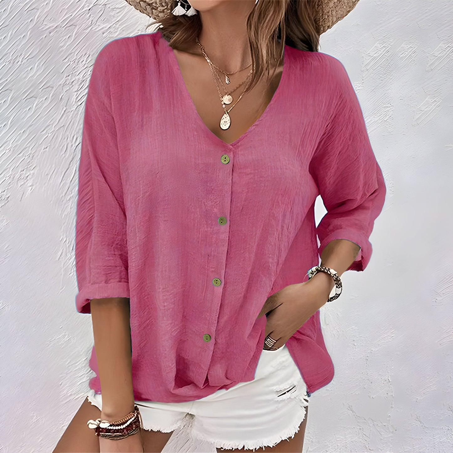 Zomer T-shirt met V-hals