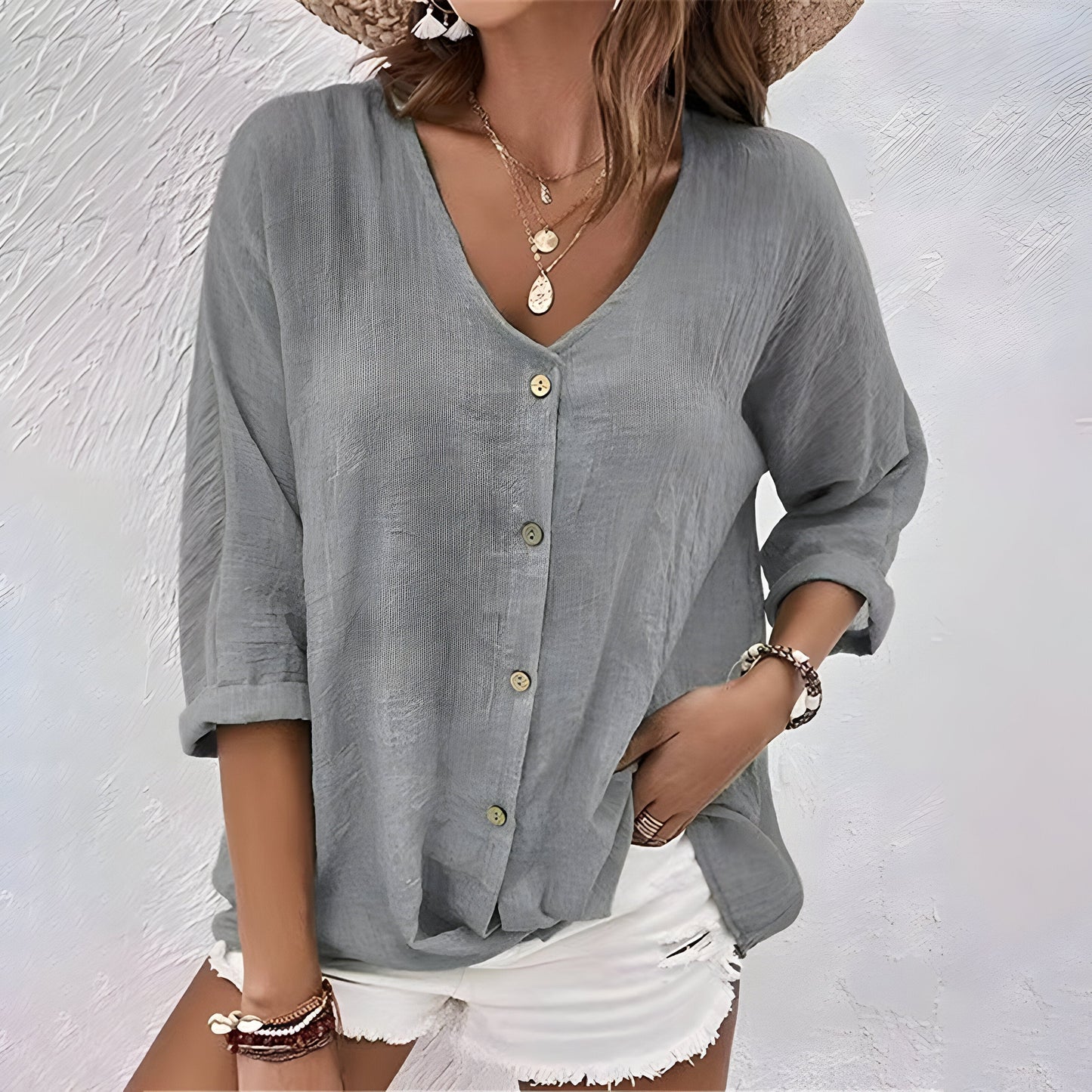 Zomer T-shirt met V-hals