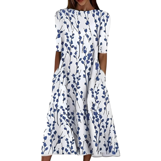 Sela | Coastal Bloom Midi Jurk