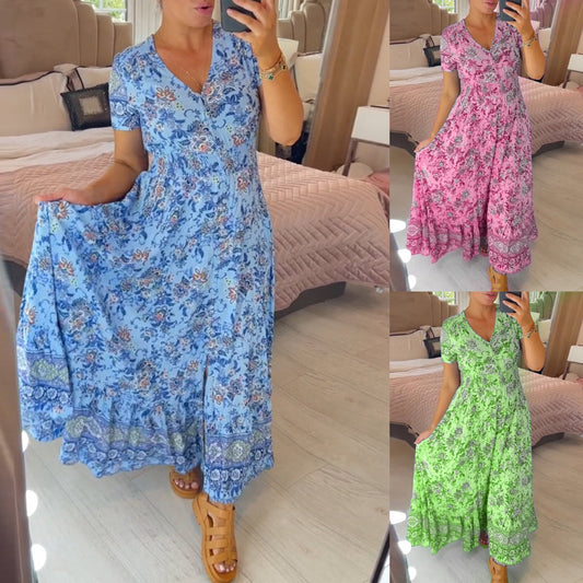 Zomer jurk met V-hals