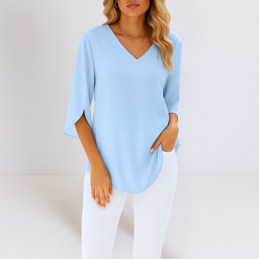 Elegante blouse met V-hals