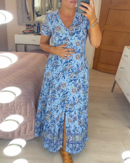 Zomer jurk met V-hals