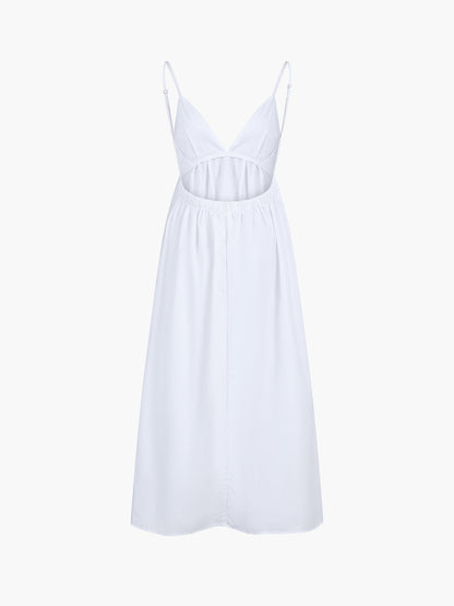 Luchtige zomerse jurk met open rug