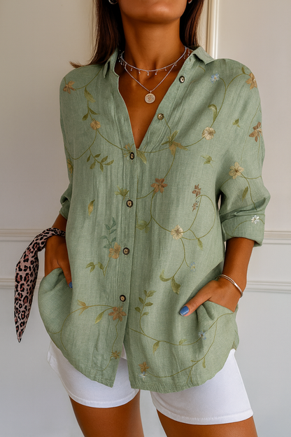 Maia | Elegante Herfstblouse met Bloemenprint