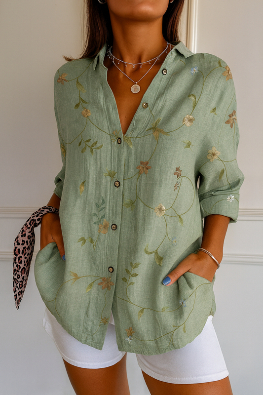 Maia | Elegante Herfstblouse met Bloemenprint