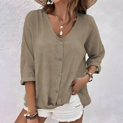 Zomer T-shirt met V-hals